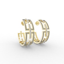gemeotric earring round jewelry jewel jewellery silver earrings fashion gold brilliant diamond beauty 3d print model - Mito3D
