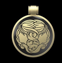 gemini gold pendant snake horoscope jewelry mascot medallion pendants stars zadiak zodiac 3d print model - Mito3D