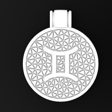 gemini zodiac sign of horoscope zadiak stars medallion pendant mascot decoration jewelry pendants 3d print model - Mito3D