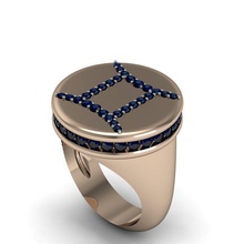 gemini ring Modell 002 Schmuck bedruckbar ist gold Silber simbol Muster Halskette fantasy zodiac Horoskop astrologische Zeichen Diamant-ring diamond genial onyx gem Ringe 3d print model - Mito3D