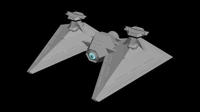 Gemelli nave stellare scifi navicella spaziale illustrazione veicolo arte sculture 3d print model - Mito3D
