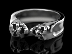 gemelli gioielleria stampa 3dprinted stampabile anelli squillare gioiello d'oro stampa oro prototipazione argento motociclista cranio uomo 3d print model - Mito3D