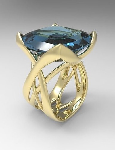 gems ring gem gold jewelry silver diamond jewel wedding jewellery printable fashion platinum rings 3d print model - Mito3D