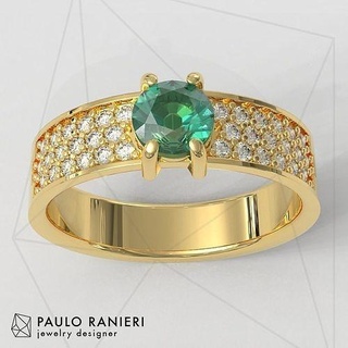 piedra preciosa clásico anillo clase graduación anillos oro joyería joya paulorani moda Moda plata diamante 3d print model - Mito3D
