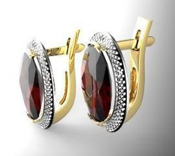 gemstone earrings jewelry gold luxury platinum gem pendant brilliant silver earring elegant sapphire 3d print model - Mito3D
