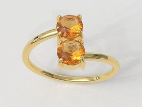 piedra preciosa anillo anillos joyería joya diamante oro moda Moda doble plata 3d print model - Mito3D