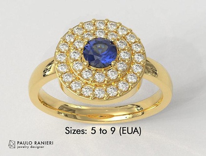 gemstone ring rings gold jewelry pauloranieri trendy fashion classic silver class diamond jewel horoscope graduation 3d print model - Mito3D
