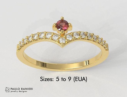 Edelstein Ring Ringe Gold Schmuck paulorani modisch Mode klassisch modern Silber Diamant Klasse Teen 3d print model - Mito3D