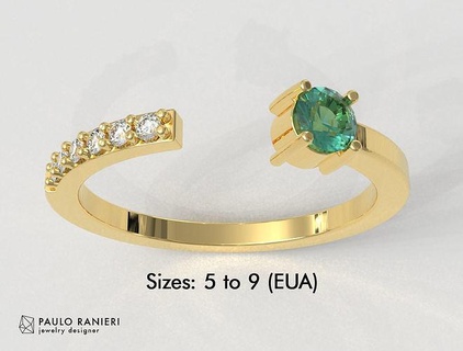 Edelstein Ring Ringe Gold Schmuck paulorani modisch Mode klassisch modern Silber Diamant Juwel Teen 3d print model - Mito3D