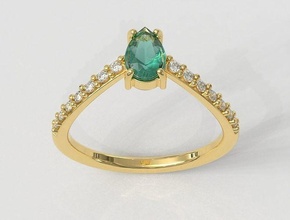 gemstone ring shape rings drop fashion jewelry gold diamond jewellery gem jewel silver trendy 3d print model - Mito3D