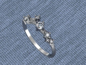 gemstone rin jewelry ring gold fashion gem diamond stone rings 3d print model - Mito3D