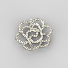 Edelstein-rose-Anhänger Schmuck genial design diamond gem gold Juwel bedruckbar ist ring Silber gem-stone Anhänger ruby Saphir diamant - Anhänger-Halskette 3d print model - Mito3D