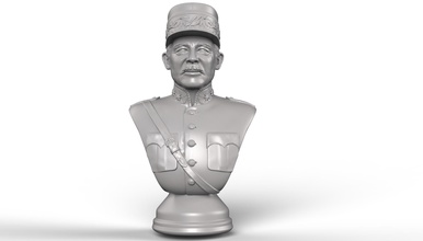 allgemeines henri guisan 3d druckbar büste militär porträt zahl soldat figur schach henriguisan schweizerisch skulptur 3dprintable miniatur ww2 kunst armee politiker skulpturen 3d print model - Mito3D