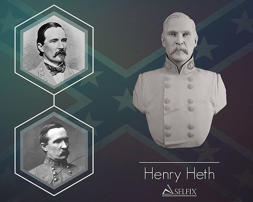 general enrique heth busto escultura germán arte retrato estatua hombre esculturas americano civil guerra confederado 3d print model - Mito3D