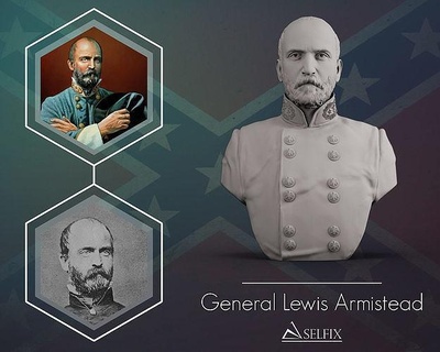 general lewis armistead bust sculpture herman art portrait statue man sculptures american civil war confederate 3d print model - Mito3D