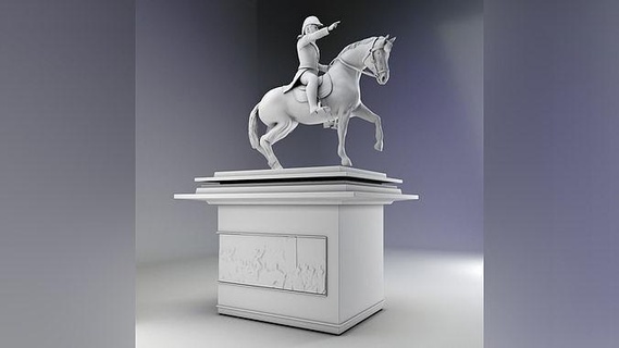 général san Martin armée soldat contemporain statue homme cavalerie art guerre militaire combat infanterie pistolet sculpture sculptures 3d print model - Mito3D