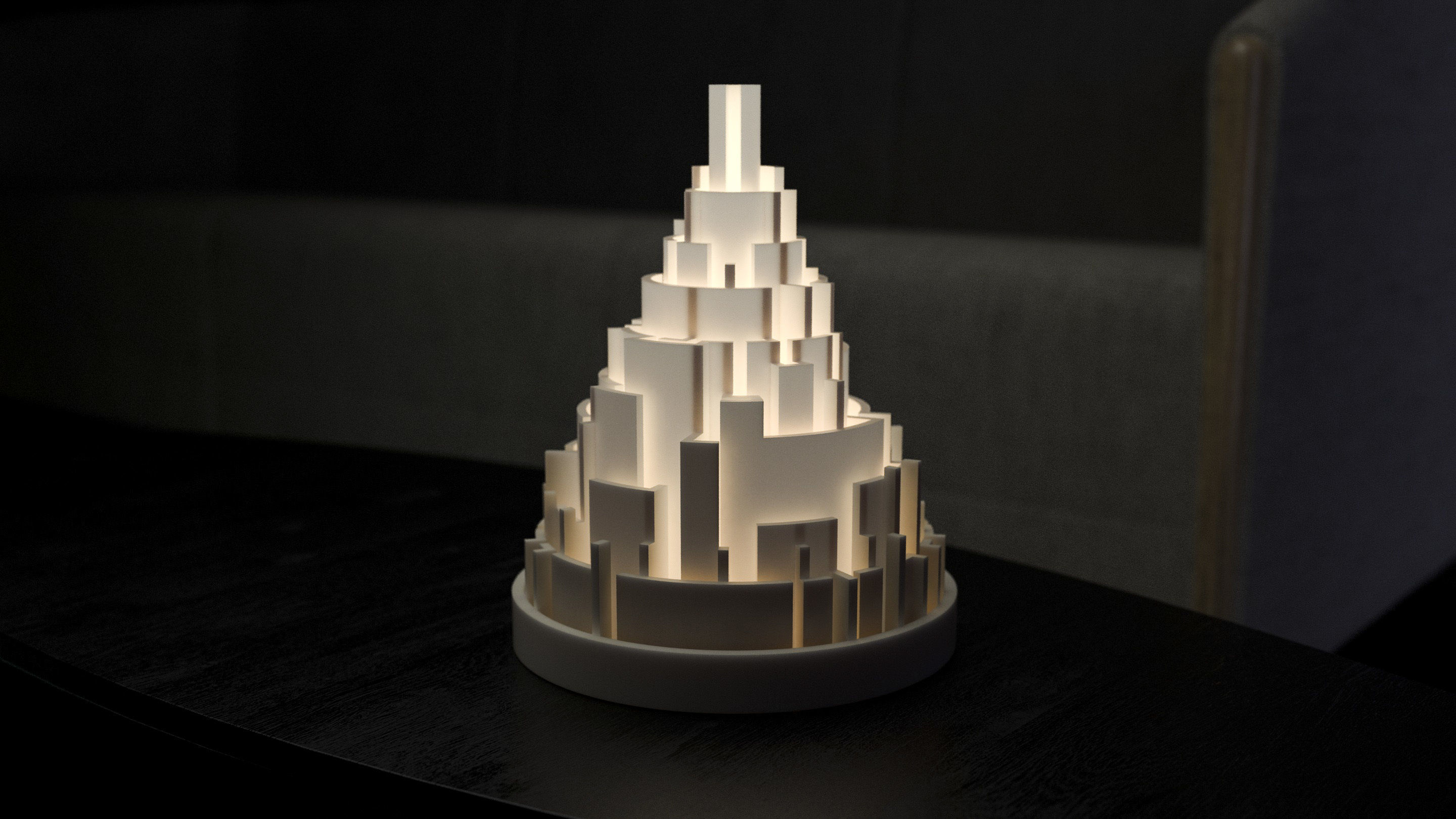 generative design city maze lamp4 liquid lamp household lighting decor art house fluid water drop generativedesign 3D print model - Mito3D