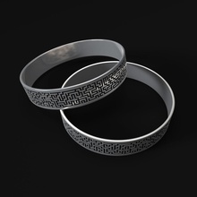 il design generativo vero e proprio labirinto di bangle gioielli moda oro argento bracciali 3d print model - Mito3D