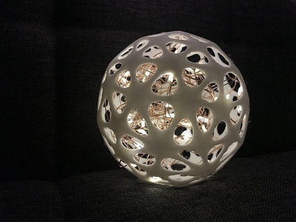 generative voronoi sphere light geometric lamp home decor shadow poly print 3d 3dprinted easy art modern furniture accessories hobby house 3d print model - Mito3D