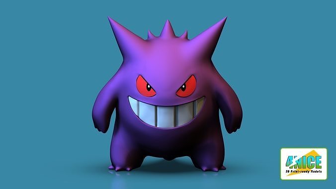 gengar pokemon arte fan 3d impresión juguete pokebola dibujos animados anime figura juegos juguetes 3D print model - Mito3D