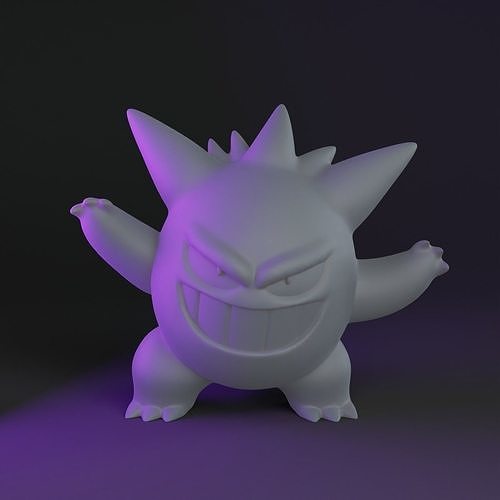 gengar bouh temps Pokémon poussée nintendo Pikachu gastly hanter art scans répliques 3D print model - Mito3D