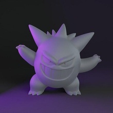 gengar boooh time pokemon poke nintendo pikachu gastly haunter art scans replicas 3d print model - Mito3D