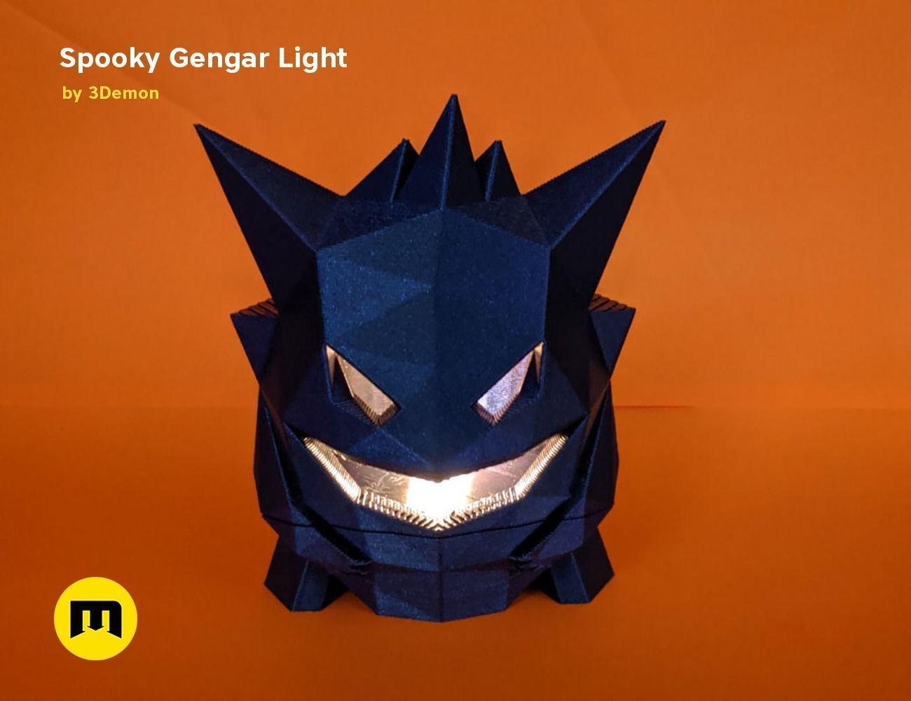 gengar poli macaco lanterna go crianças conduziu luz vela abóbora decoração assustador pobre pokémon bruxas assombrada casa 3D print model - Mito3D