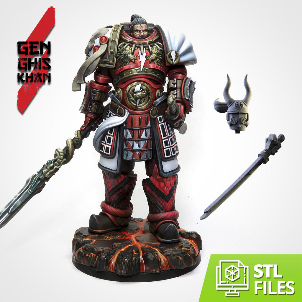 cengiz kağan savaşçı samuray uzay deniz warhammer 40k japonya savaşlar star şövalye gelecek bilim oyunlar oyuncaklar kılıç çağatay yazı tahtası 3D print model - Mito3D