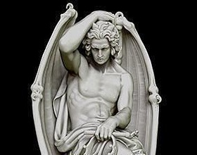 gênio of escultura arte estátua figura satanás lúcifer gótico sombrio decoração antigo monumento estatueta varreduras réplicas esculturas 3d print model - Mito3D