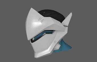 genji capacete vigiar 3dprint 3dprintable cosplay cosplayers samurai jogos ciborgue ninja robô brinquedos 3d print model - Mito3D