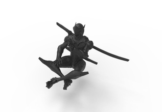 genji statue games-toys video over figurine ow overwatch game blizzard watch games toys other 3d print model - Mito3D