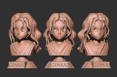 genkai büst 3d model usta yusuke Urameshi akıl hocası kazuma Yeremya Yuyu Hakusho Eugene hayalet dövüşçü Sanat heykeller 3d print model - Mito3D