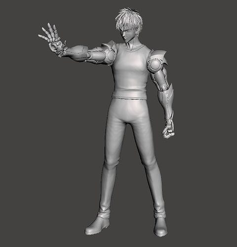 genos demon cyborg 3d model one punch man games toys 3D print model - Mito3D