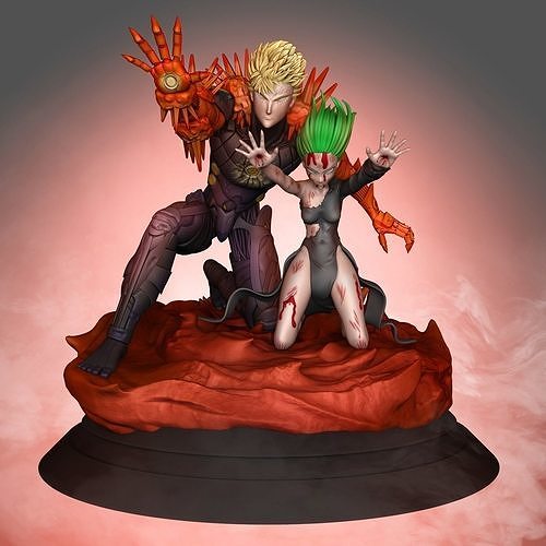 genosciente tatsumaki punch uomo saitama anime manga giochi giocattoli figura miniatura statua stampabile cyborg telepate mannaro miniature figurine 3D print model - Mito3D