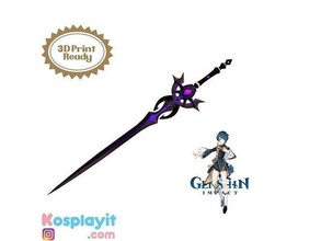 genshin impacto enconado deseo digital 3d modelo sujeción genshinsword genshinimpact espada juegos juguetes 3d print model - Mito3D