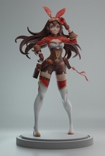 genshin impatto ambra ragazza figura corpo arte sculture giochi giocattoli 3d print model - Mito3D