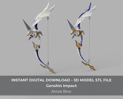 genshin impact amos bow ganyu cosplay led prop costume leds art scans replicas 3d print model - Mito3D