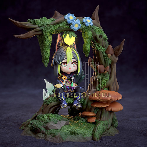 Genshin impacto chibi tighnari Genshinimpact jogos brinquedos 3D print model - Mito3D