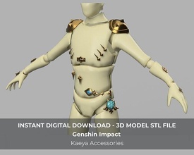 genshin impacto kaeya cosplay accesorios 3d modelo stl expediente visión disfraz moda 3d print model - Mito3D