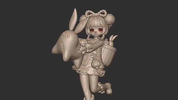 genshin impatto yao 3d stampabile modello yaoyao anime animegirl personaggio animato 3dprint arte sculture 3d print model - Mito3D