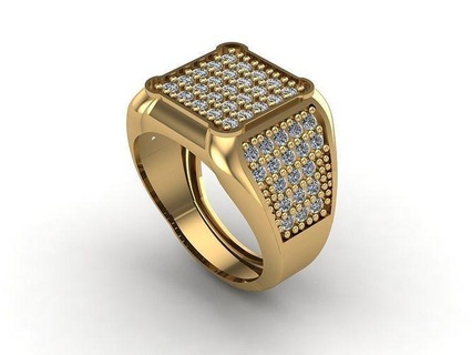 caballero anillo Roca serie 3dm 18 anillos solitario libra esterlina imprimible diamante platino brillante Boda compromiso joya joyería plata blanco oro precioso caballeros menring 3d print model - Mito3D