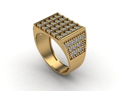 centilmen yüzük taş dizi 3dm 24 yüzükler Solitaire sterlin yazdırılabilir elmas platin parlak düğün nişan mücevher gümüş takı beyaz altın değerli beyler Menring 3d print model - Mito3D