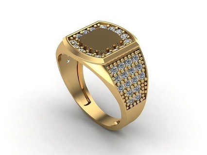 centilmen yüzük taş dizi 3dm 25 yüzükler Solitaire sterlin yazdırılabilir elmas platin parlak düğün nişan mücevher gümüş takı beyaz altın değerli beyler Menring 3d print model - Mito3D