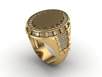 centilmen yüzük taş dizi 3dm 48 yüzükler Solitaire sterlin yazdırılabilir elmas platin parlak düğün nişan mücevher gümüş takı beyaz altın değerli beyler Menring 3d print model - Mito3D