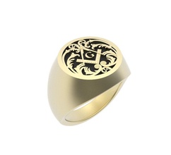 los caballeros de 15mm round top masón anillo sellar la joyería anillos signetring signet gentsring señores freemasonring oro diseño 3ddesign 3d 3dprinting 3pd impresión 3d print model - Mito3D