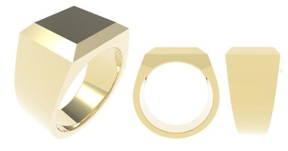senhores borda chanfrada anel de sinete jóias anéis gentsring signetring beveledgering simples assim 3d print model - Mito3D