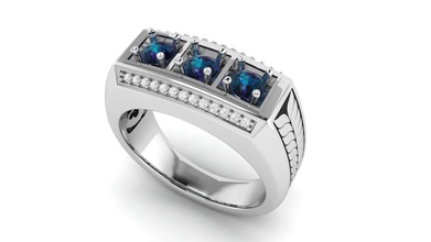 gents enamel ring 005 jewelry engagement platinum silver printable sterling gold fashion cnc diamond gem jewel rings signet men man 3d print model - Mito3D