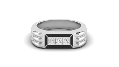 Herren Emaille Ring 007 Schmuck Engagement Platin Silber druckbar Sterling Gold Mode cnc Diamant Juwel Ringe Signet Männer Saphir 3d print model - Mito3D