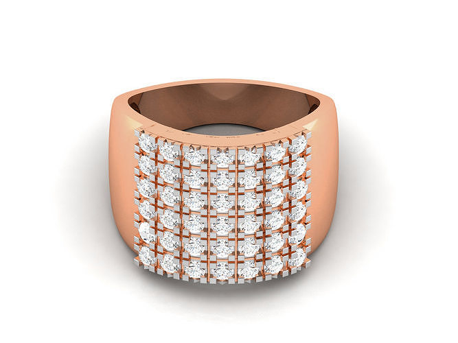senhores noivo masculino diamante banda anel 3dm render detalhes jóias imprimível ouro Casamento noivado joalheria precioso argolas rosa 3D print model - Mito3D