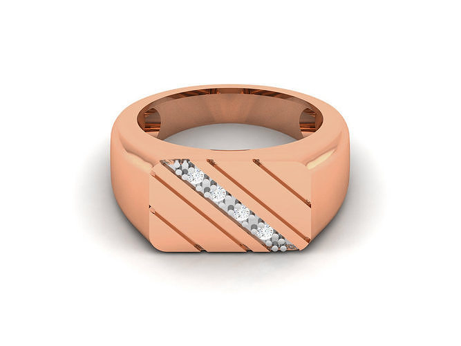 senhores noivo masculino diamante banda anel 3dm render detalhes jóias imprimível ouro Casamento noivado joalheria precioso argolas rosa 3D print model - Mito3D